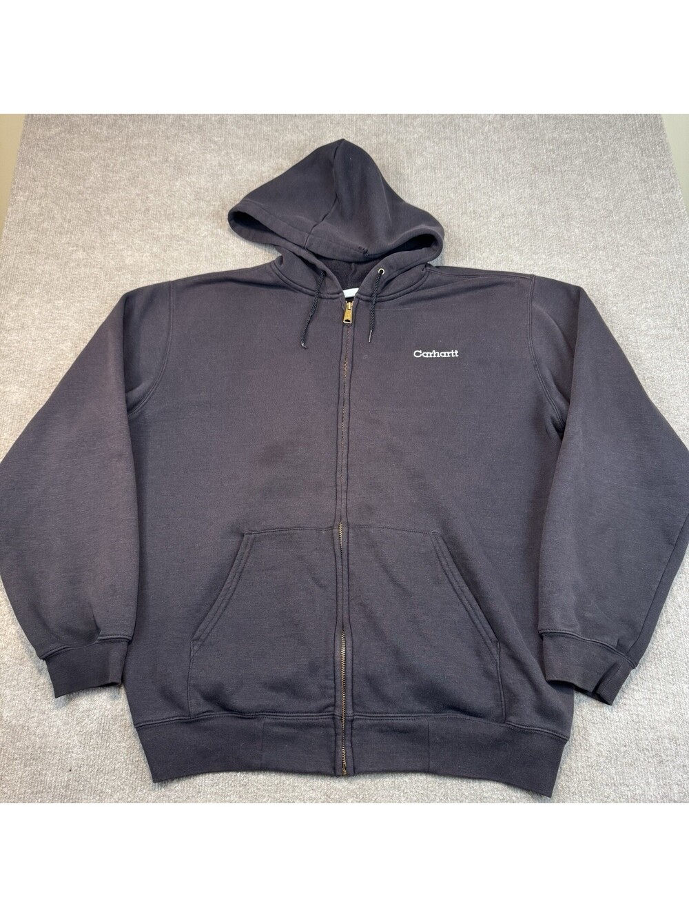 Vintage Carhartt K122 Midweight Full Zip Hoodie Original Fit Black Men's Large